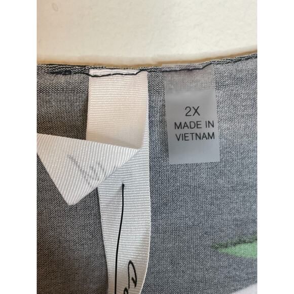 NY Collection Womens Floral Print  Sleeveless Blouse High-Low Hem Size 2X - Picture 7 of 8